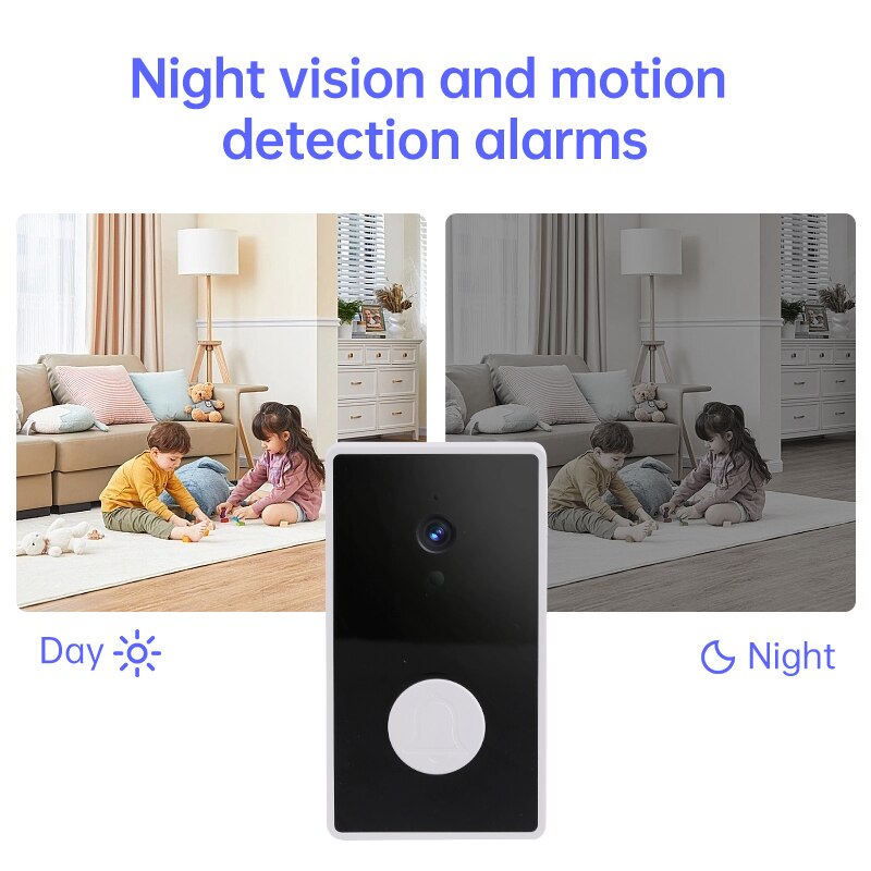 TUYA Wireless Smart Video Doorbell Camera Smart Doorbell Two-way Talkback HD Night Vision WiFi Burglar Doorbell Home Security