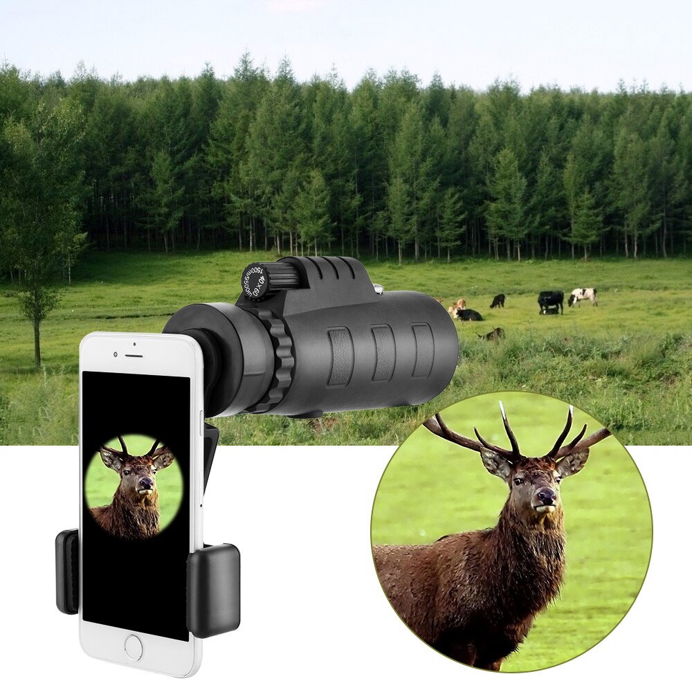 TOKOHANSUN 40x60 zoom Monocular Telescope Wide-angle Magnifier Telescope With Mobile phone Lens Dust Cover Compass for iPhone 8