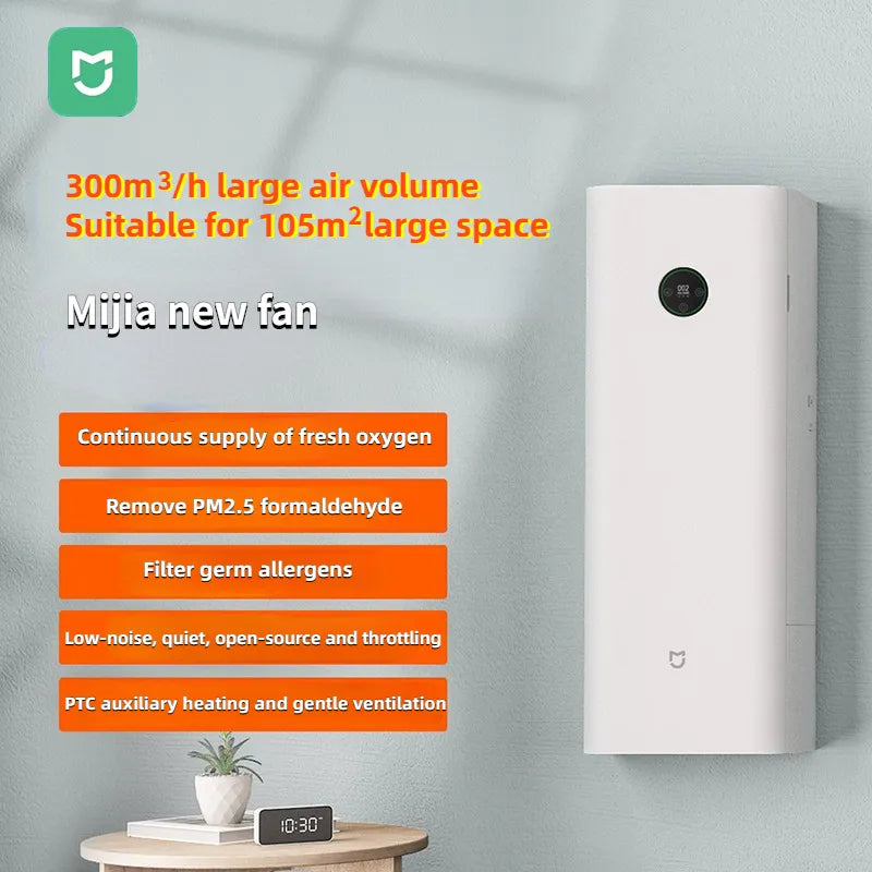 Xiaomi Mijia Fresh Air Blower Home Appliance A1 Wall-mounted Automatic Air Purifier 150 Air Volume Circulation Fresh Air System