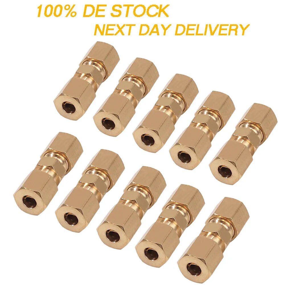 10Pcs Universal Brake Line Connector For Brake Line (M10) For Connecting 4.75mm 3/16 "  Brake Lines Without Flaring Tool