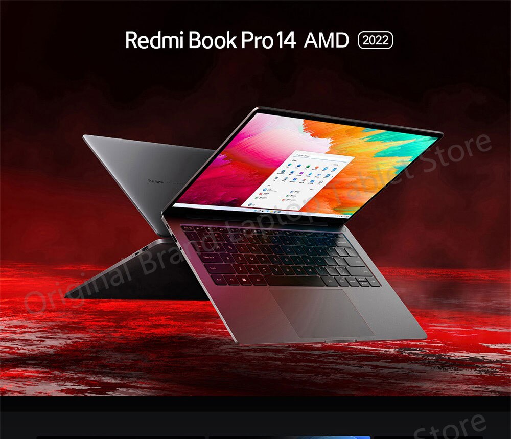 Original Xiaomi Redmibook Pro 14 2022 Laptop 14 Inch 2.5K 120Hz Screen R5-6600H R7-6800H 16GB 512GB Netbook AMD Radeon Graphics
