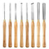 Lathe Chisel Wood Turning Tool High Speed Steel with Wooden Handle Woodworking Tools 8 PCS HSS Blade Lathe Set