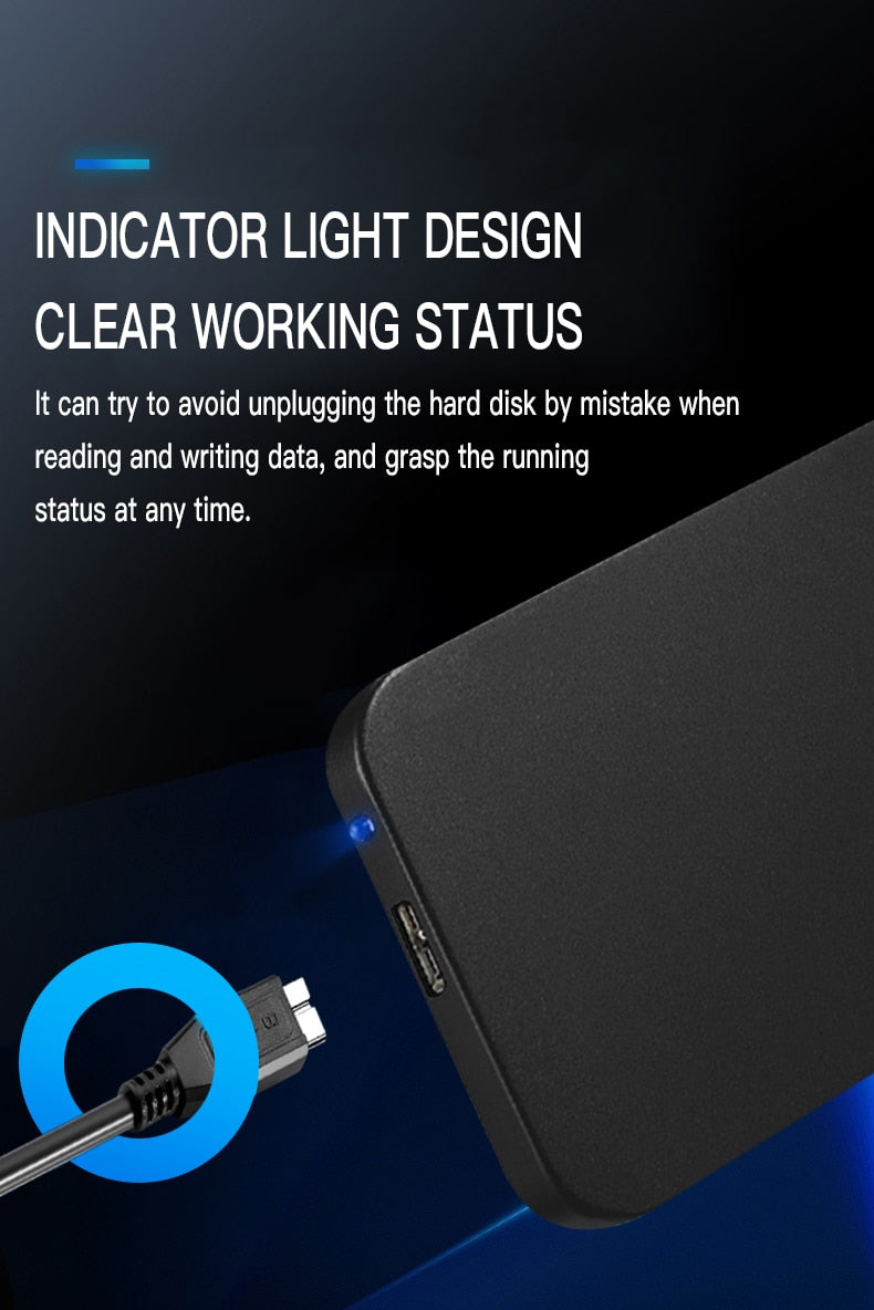 Original Hard Drive Portable SSD 1TB 2TB Solid State External Drive USB3.0 Interface High-speed Hard Disk for Notebook/Desktop