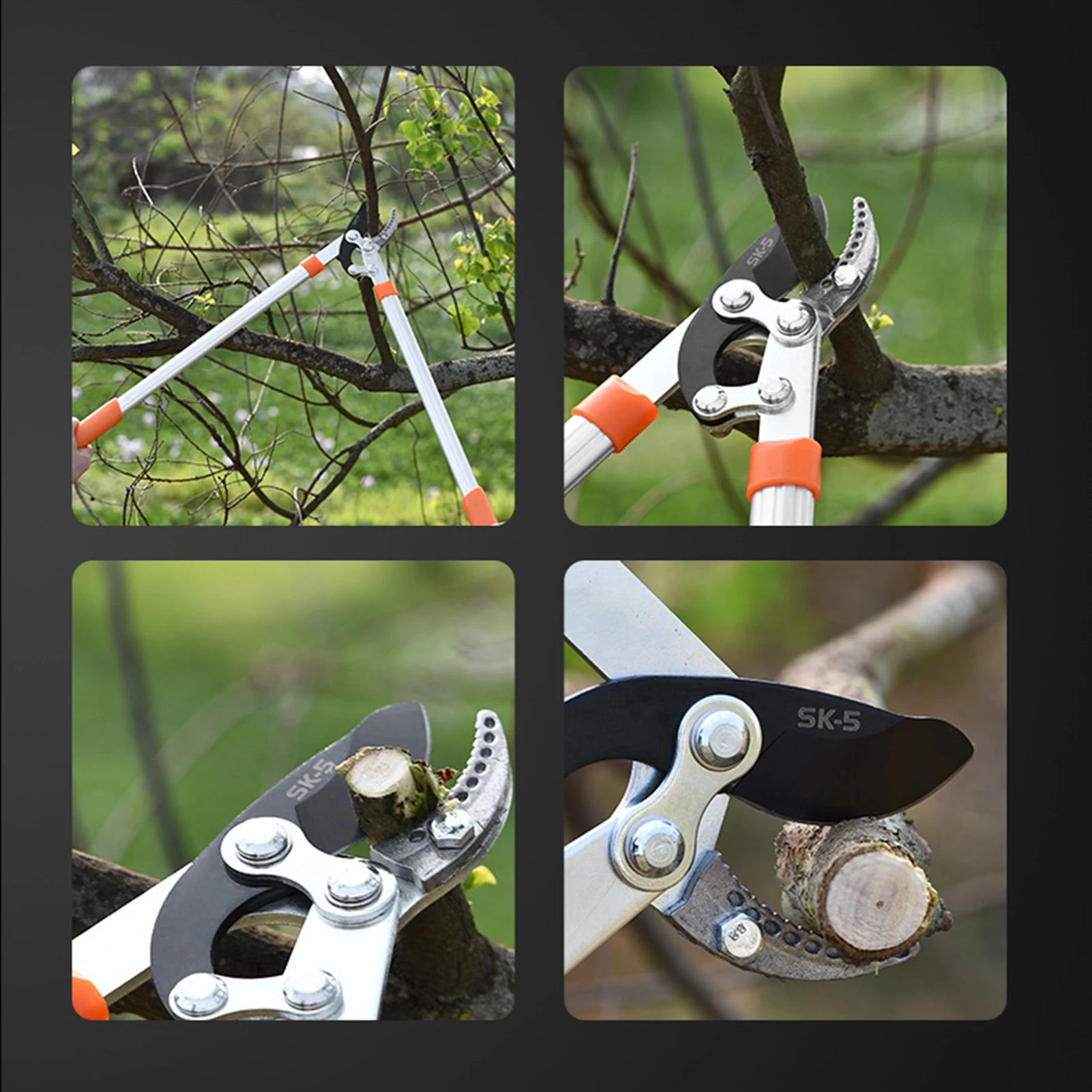 Long Length Scissor Hedge Anvil Shear Anti-Slip Grip Garden Pruning Hand Tool Ratchet Cut Tree Branch Garden Tools