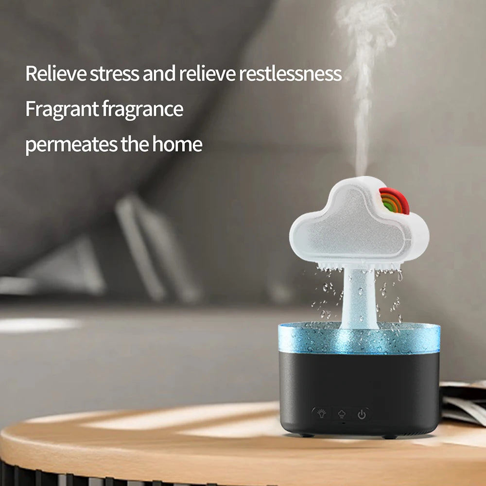 New 500ML Remote Control Rainbow Humidifier Diffuser Aromatherapy Raindrop Humidifier Aroma Diffuser Essential Oils for Home