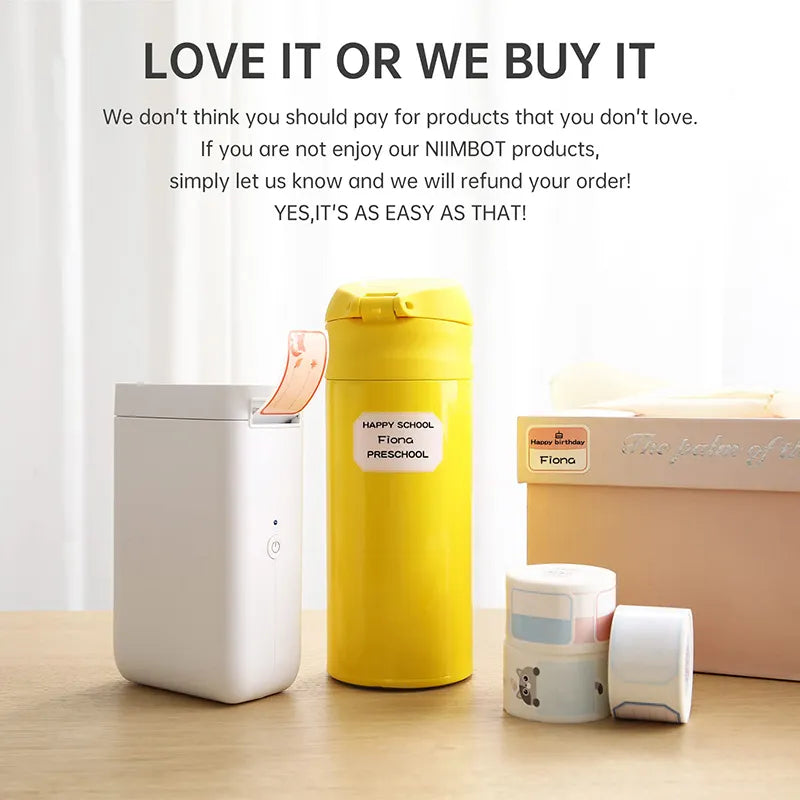 NiiMbot D101 Portable Pocket Label Maker Mini Wireless Inkless Label Printer for Phone Tablet Office Home Organization D11 Plus