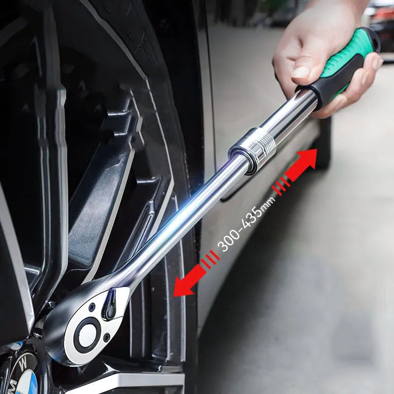 Car Repair Socket Wrench Hand Tools for Home Telescopic 1/4 72 Teeth 3/8 1/2 Straight Handle Wrench Ratchet Garage Keys