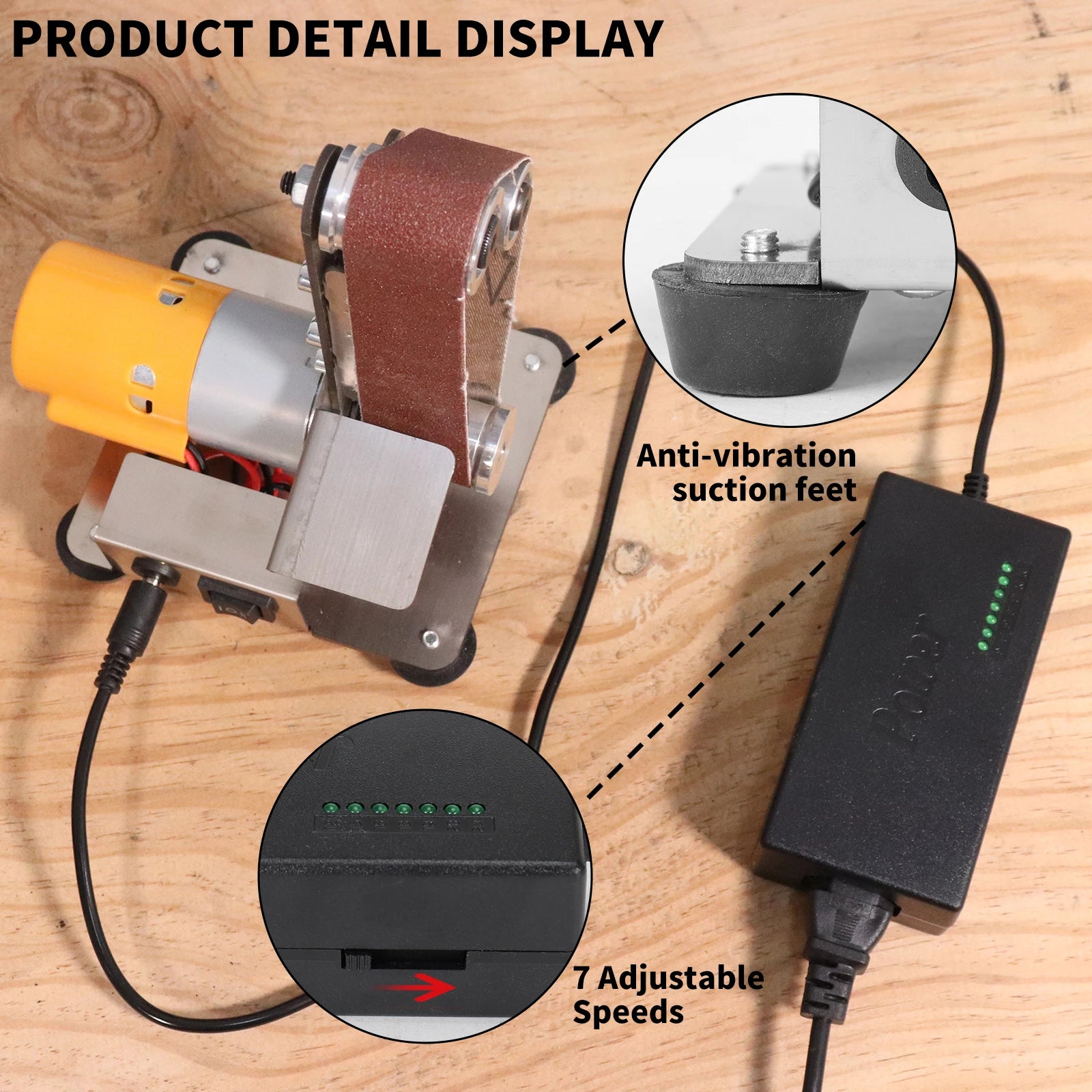 Mini Speed Regulating Electric Belt Sander Multifunctional Belt Polishing Grinder for Knife Sharpening DIY Grinding Tool110-220V