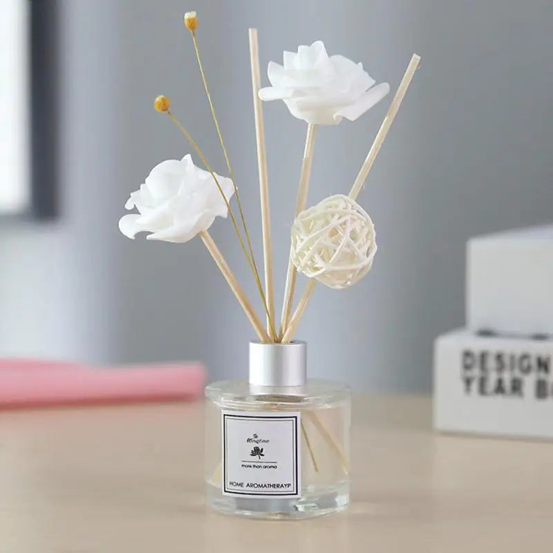 Elegant Decoration Fresh Air Long-lasting Scent Reed Diffuser Improve Air Quality Natural Fragrance Glass Bottle Aromatherapy
