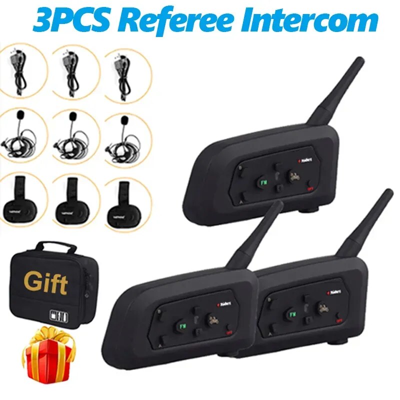3 Users Football Referee Intercom Headset EJEAS V4C PRO 1200m Full Duplex Bluetooth Headphone Soccer Conference Interphone