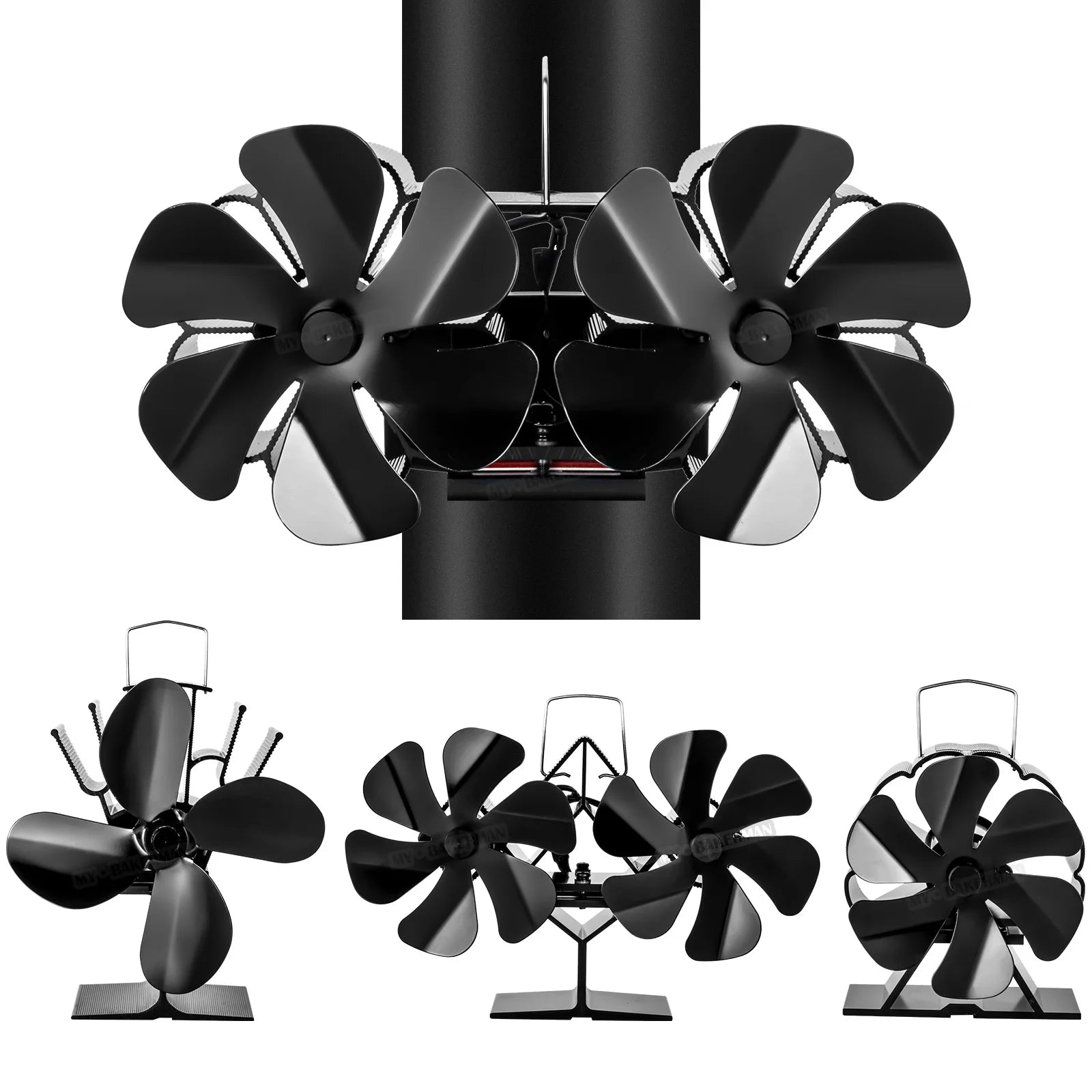 12 Blade Fireplace Fan Non Electric, Thermal Electric Fan Ecofan For Wood Burner/Particle/Log Burner