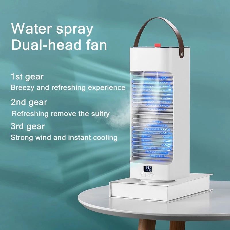 Desktop Air Cooler Fan USB Rechargeable Portable Fan Air Conditioning  Water Cooling Electric Fan Humidifier Cooler Office Home