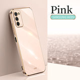 Fashion Square Frame Plating Silicone Phone Case on for Samsung Galaxy A03S Coque Ultra-thin Soft Back Cover