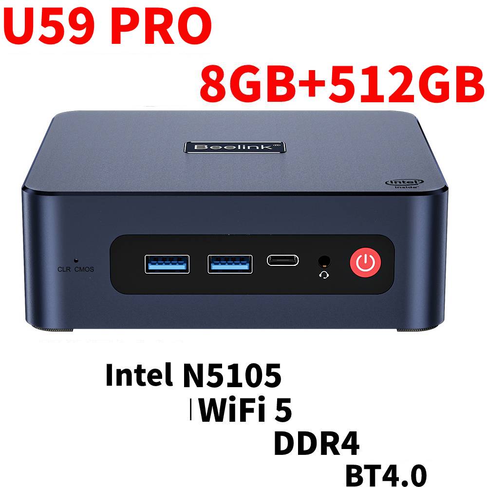 Beelink U59 Mini S12 Pro 11th 12th Gen Intel N95 N100 N5105 Win 11 Mini PC DDR4 16GB SSD 500GB Desktop WIFI6 BT Computer