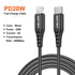 USLION PD 20W USB C Cable for iPhone 14 Plus 13 Pro Max Fast Charging High Toughness Data Wire Cord for iPhone 12 Mini 0.3/1/2M