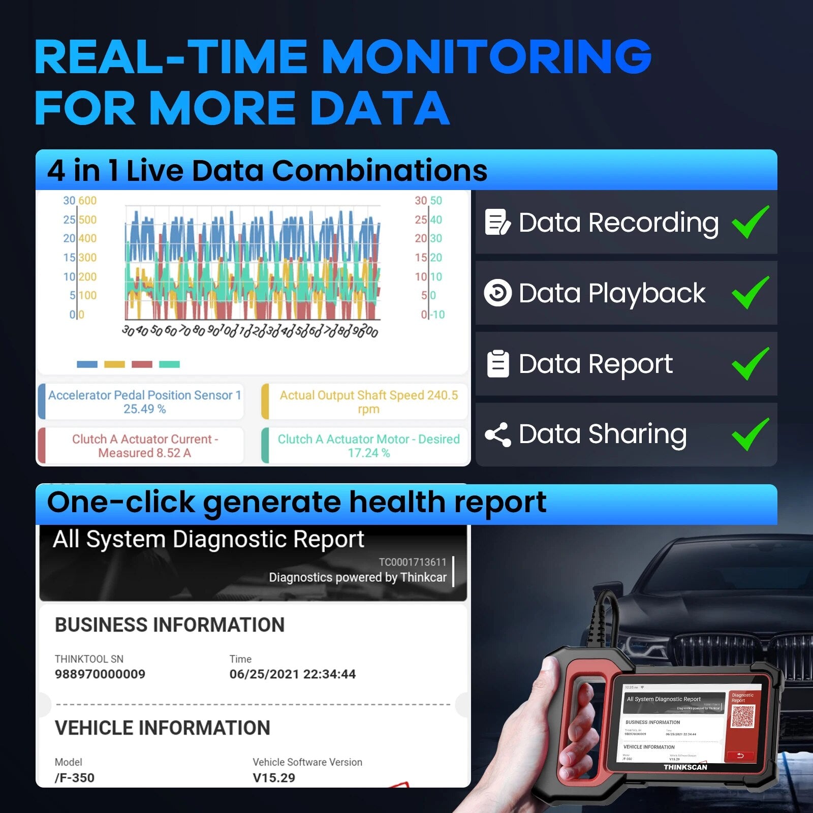 THINKCAR Thinkscan Plus S6 S5 Obd2 Scanner Car Diagnostic Tools Automotivo OBD Scanner Auto Diagnosis Tool Code Reader 2 Reset