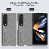 Slim Sheepskin Leather Matte Cover For Samsung Galaxy Z Fold 4 5G Case Camera Protect Fundas Sumsung ZFold4 Z Fold4 Fold3 7.6"