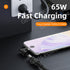 65W USB Type C PD Fast Charging Cable for Lenovo Laptop Charger Dc Square Plug to Type C PD Adapter Converter for MacBook POCO