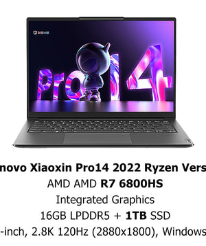 Lenovo Xiaoxin Pro14 Laptop AMD Ryzen R7 6800HS 16GB RAM 512GB/1T/2TB SSD 14-Inch 2.8K 120Hz Screen Notebook Computer PC Win11