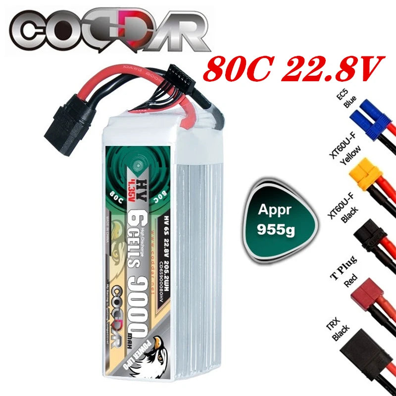 CODDAR 6S 900mAh 22.8V 80C Lipo Battery For FPV Drone RC Quadcopter Helicopter Airplane Hobby Boat RC Car Rechargeable Battery