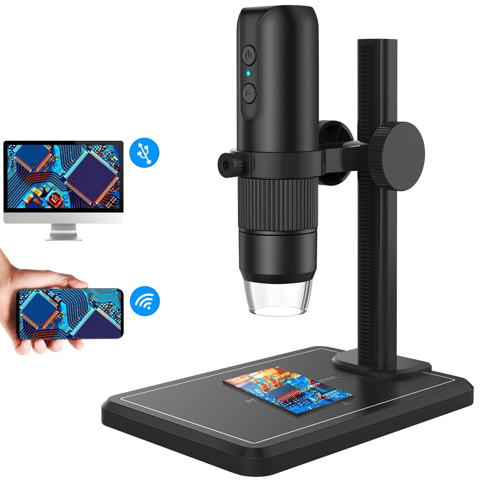 Digital Microscope Professional USB With 8 LEDS Endoscope 1600X Zoom Camera Magnifier For Cell Phone PC Coin Soldering Tools