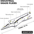 AIRAJ 3 Pcs Locking Pliers Welding Tools 7'' Carbon Steel Pliers Industry Round Mouth Vise High Torque Fixed Clamping Hand Tools