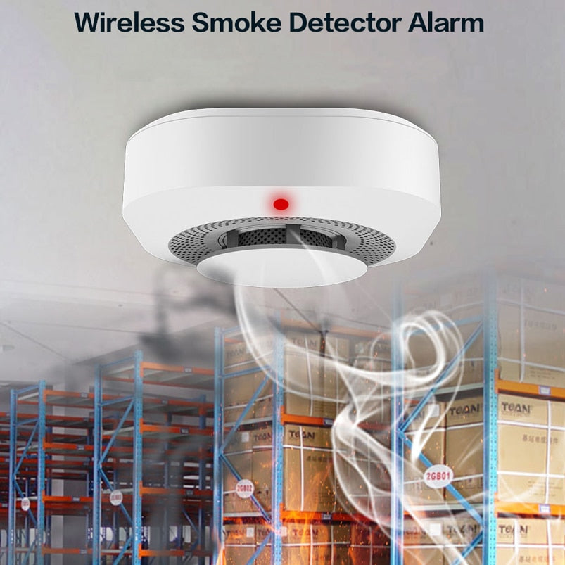 433MHz Wireless Fire Protection Smoke Alarm Sensor Alarm Detector For Tuya RF WIFI GSM Home Security Alarm Systems