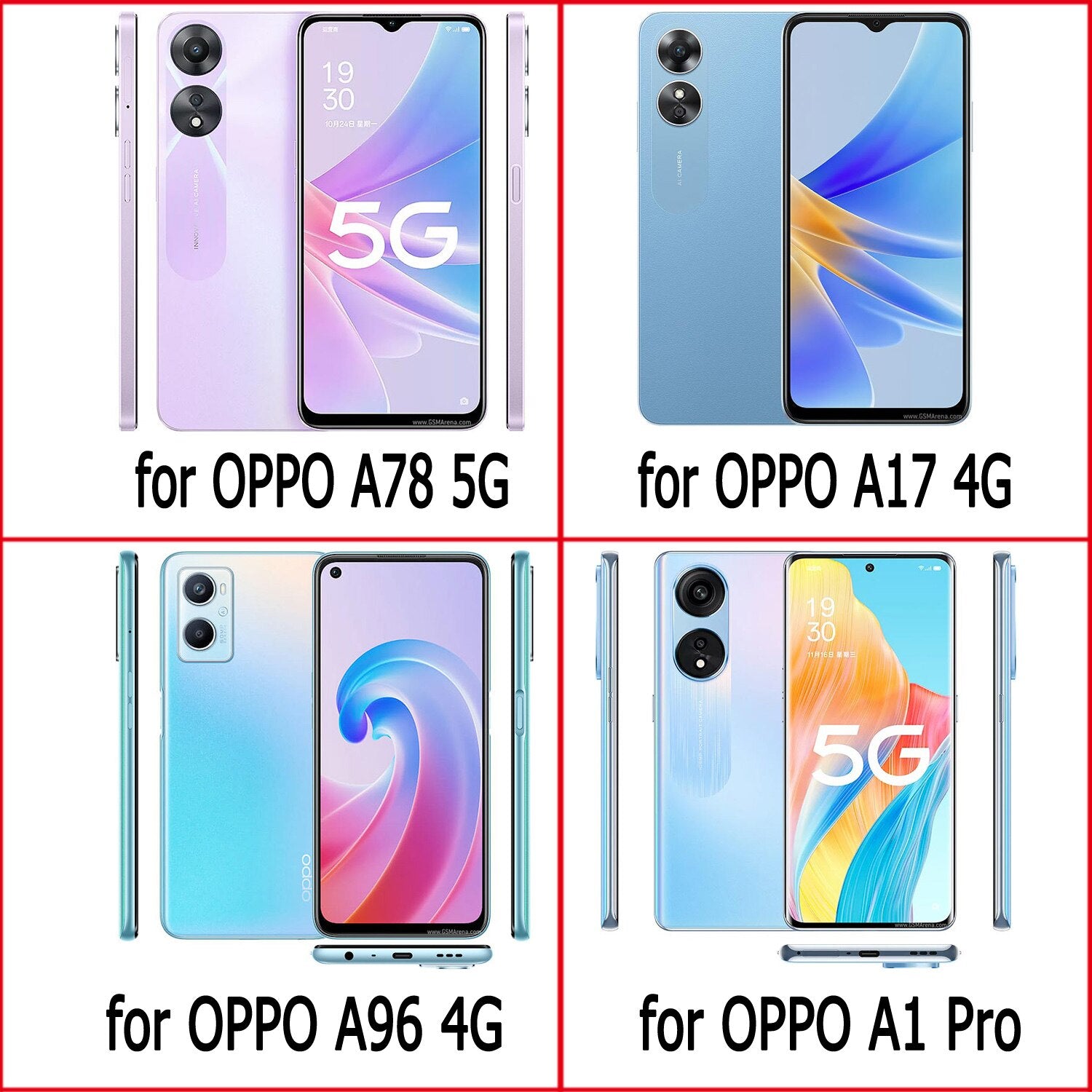 Sunjolly Mobile Phone Cases Covers for OPPO A96 A55 A54 A16 A93 A74 A94 A95 A74 A78 A17 A1 Pro 4G 5G Case Cover coque Wallet