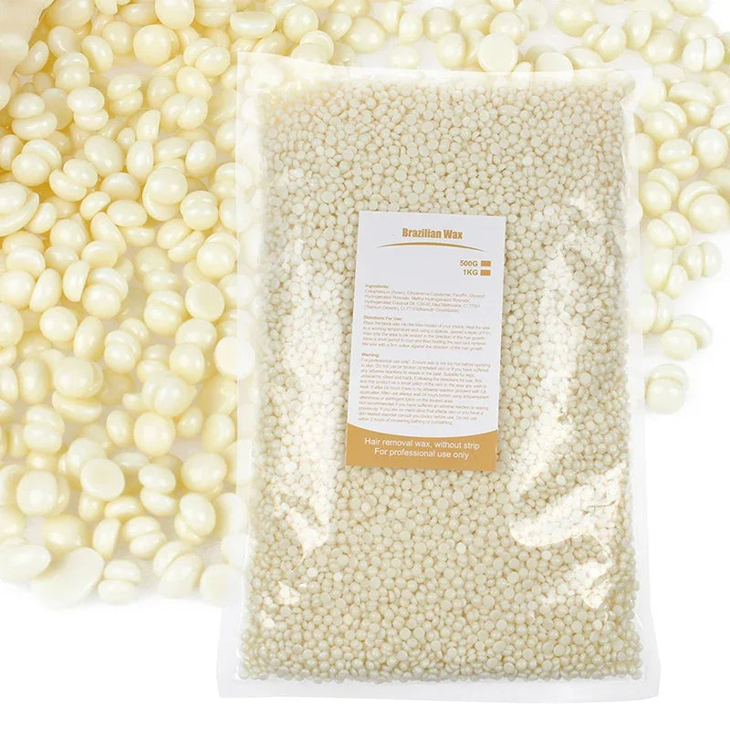 1000g Hard Waxing Wax Beans for Depilation Hair Removal Hot Film Wax Beads for Wax Heater Machine Paper-free No Strip Depilatory