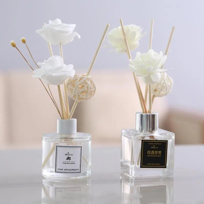 Elegant Decoration Fresh Air Long-lasting Scent Reed Diffuser Improve Air Quality Natural Fragrance Glass Bottle Aromatherapy