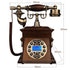 Solid Wood Old Fashioned Telephones Digital Button And Rotary Dial Phones Corded Nostalgic Landline Vintage Antique Decorativ