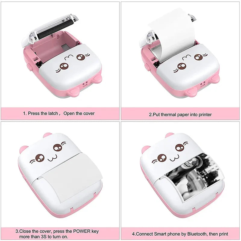 Meow Mini Label Printer Thermal Portable Printers Stickers Paper Inkless Wireless Impresora Portátil 200dpi Android IOS 57mm New