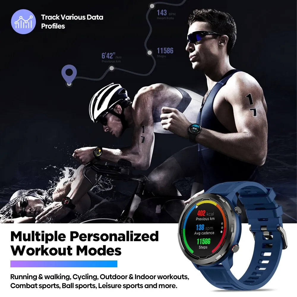 Zeblaze Stratos 2 Lite Outdoor GPS Smart Watch Built in GPS Multiple Sport Modes Compass 24H Health Tracking 5 ATM Watch