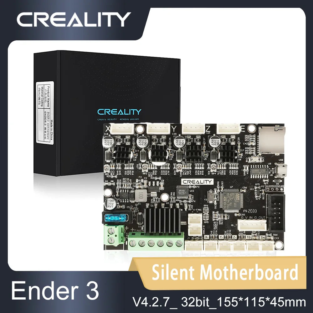 Creality 3D Printer Ender 3 Upgraded Silent Motherboard Kit 32 Bit High Performance V4.2.7 with TMC2225 Driver Marlin 2.0.1