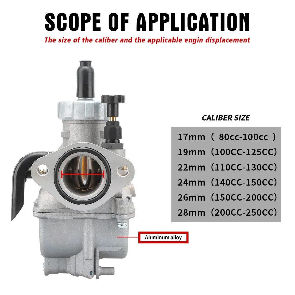 NIBBI Carburetor For 50cc To 350cc 2T 4T Engine PE Flange Motorcycle Carburetors For GY6 YAMAHA JOG SUZUKI HONDA Atv Pitbike