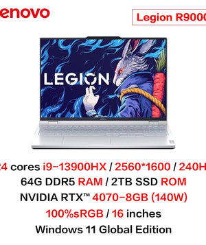 Lenovo Legion Y9000P 2023 Esports Gaming Notebook Computer Laptops I9-13900HX RTX4060 RTX4070  2.5k 240Hz Free Shipping