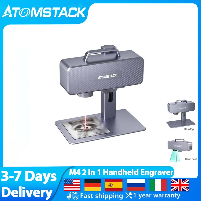 ATOMSTACK M4 Fiber Laser Engraver Engraving Mini Portable 2-in-1 High-Precision Metal Industrial Engraver Grade Marking Machine