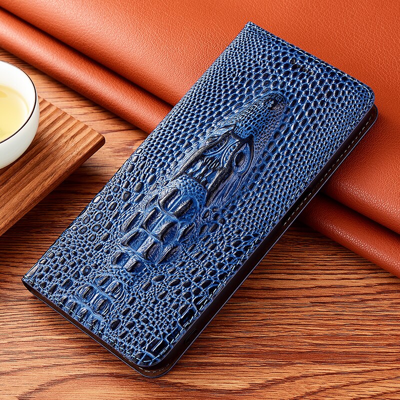 Crocodile Head Genuine Flip Leather Case For Meizu 15 M15 16 16S 16T 16TH 16XS 17 18 18S 18X 20 Note 8 9 Pro Lite Cover Cases