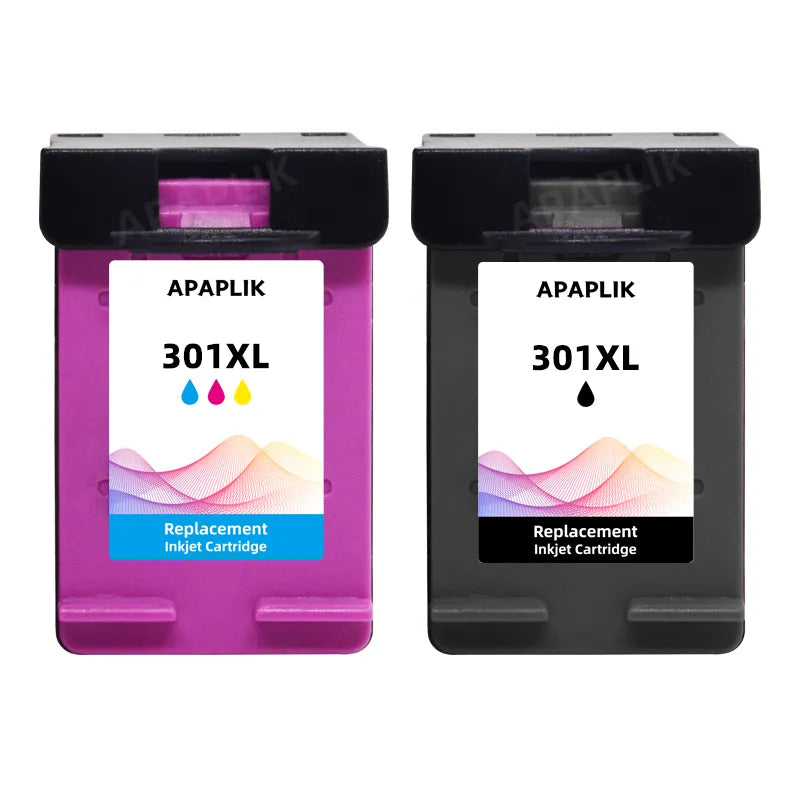APAPLIK Remanufactured Ink Cartridge For HP 301 XL Black and Tricolor For HP Deskjet 1000 1010 1050 1050A 2050 2050A 2540