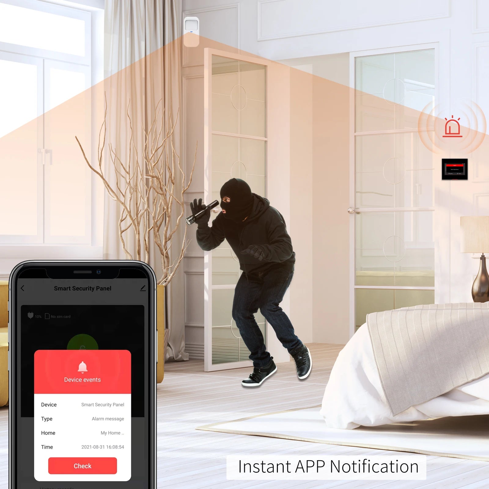 Staniot Wireless WiFi 4G Smart Tuya Security Alarms for Home with 5 Years Door Window Sensor Burglar System Kits Work with Alexa
