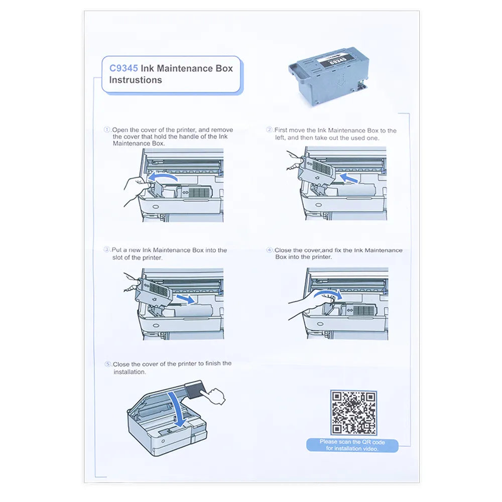 C9345 maintenance box tank for Epson L15150 L15160 L15158 L15168 L6578 L6558 WF-7820 7830 ET-5800 ET-5850 ET-5880 Waste ink tank