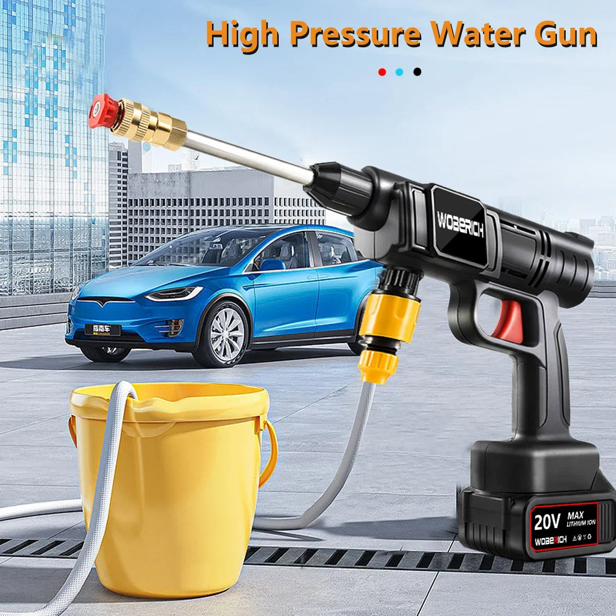 Cordless Wireless High Pressure Car Wash Washer Gun Generator Water Gun Spray Cleaner Car Washing Machine For Makita 18V Battery