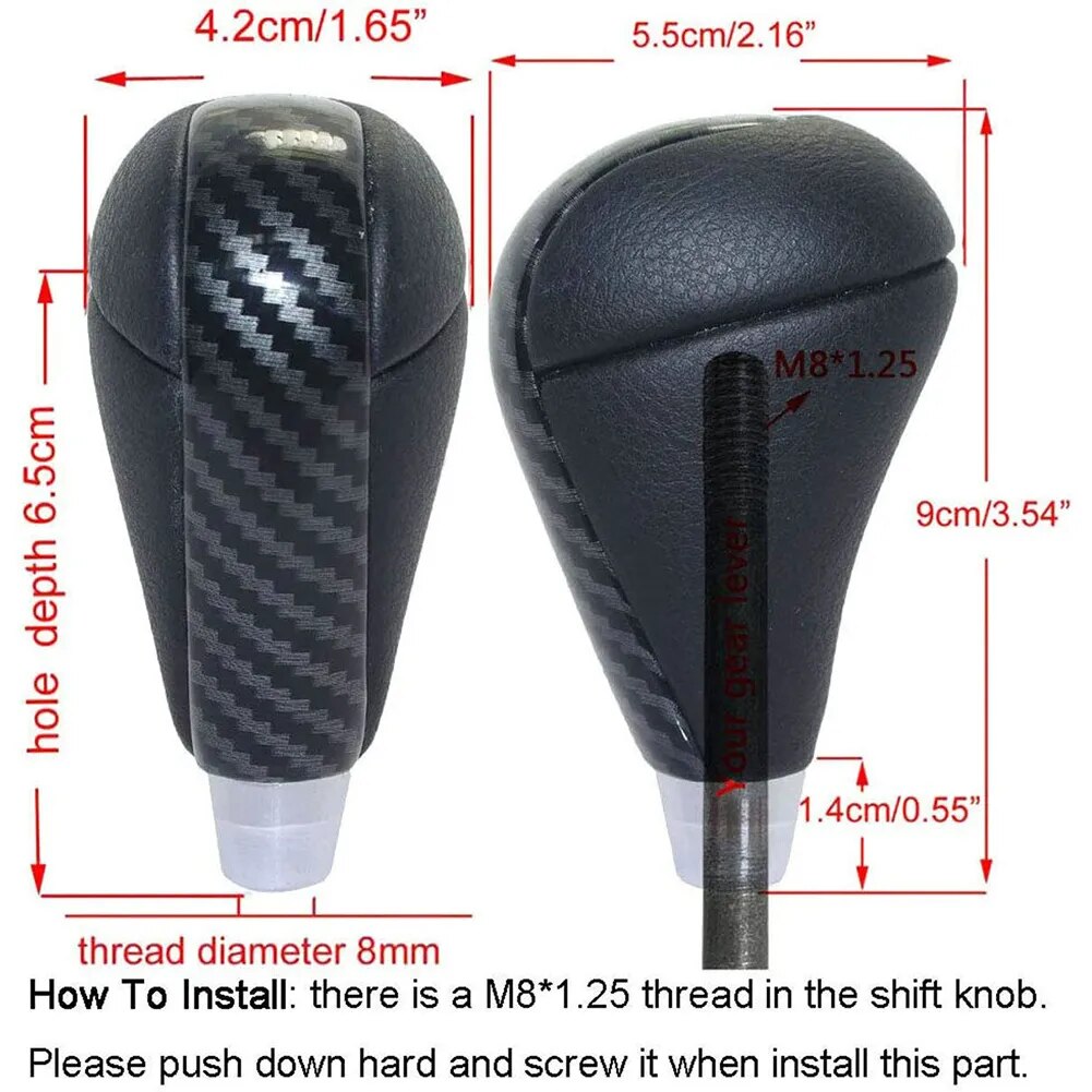 Part Gear Shift Knob 2006 - 2012 Carbon Fiber For Lexus IS250 PU Leather Transmission Accessories Black Durable