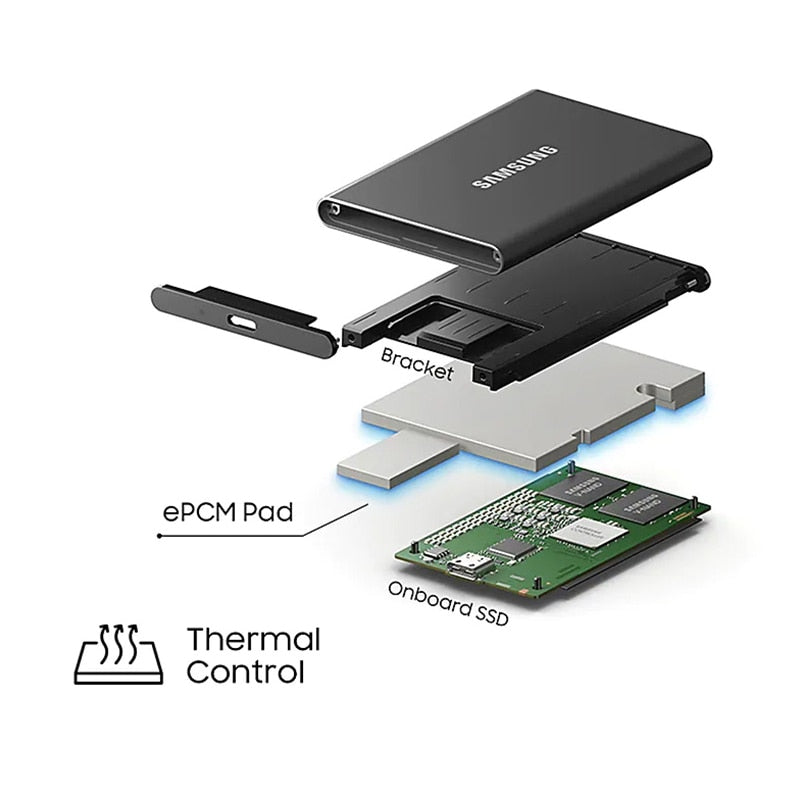 Samsung T7 Portable SSD 500GB  External Disk Hard Drive Solid State Disk USB 3.2 Gen 2 Compatible SSD For Laptop Desktop