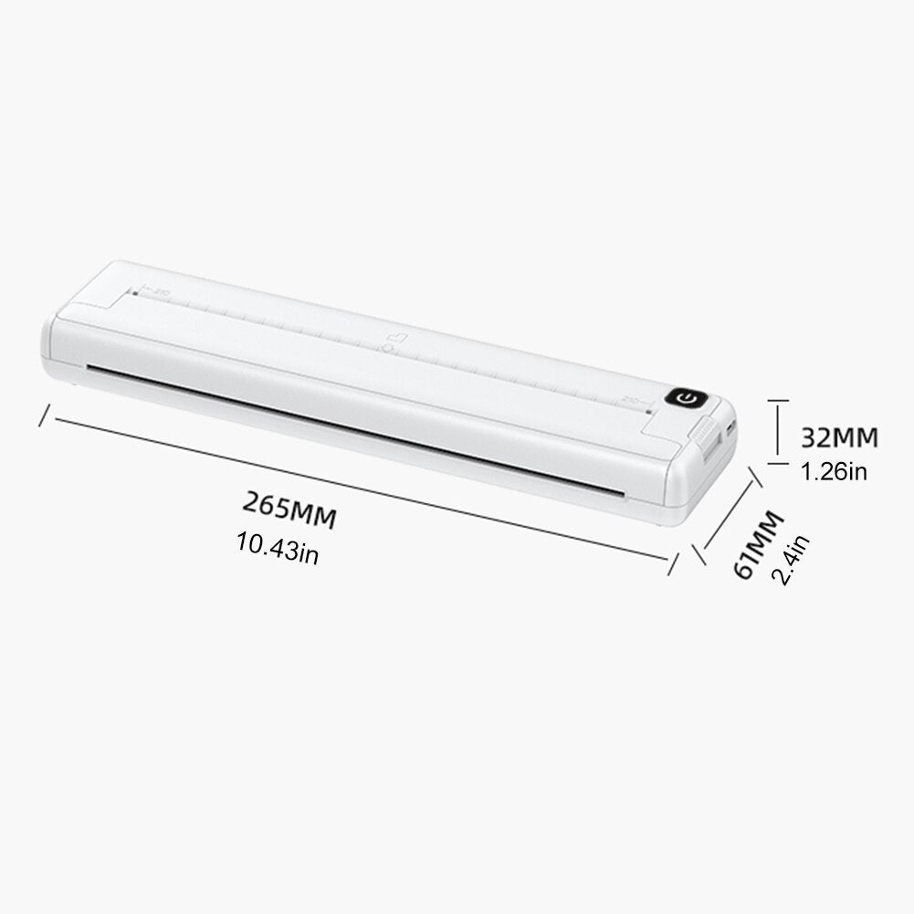 Wireless A4 Thermal Printer Bluetooth-compatible Pocket Photo Document Printer Easy To Use Printing Paper Replacement
