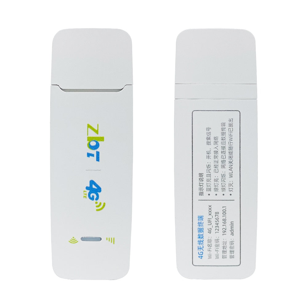 ZBT Portable WiFi Dongle USB 4G Modem Sim Card Slot Hotspot Cat4 150Mbps Mobile Wireless Unlock for Car Router GSM UMTS LTE