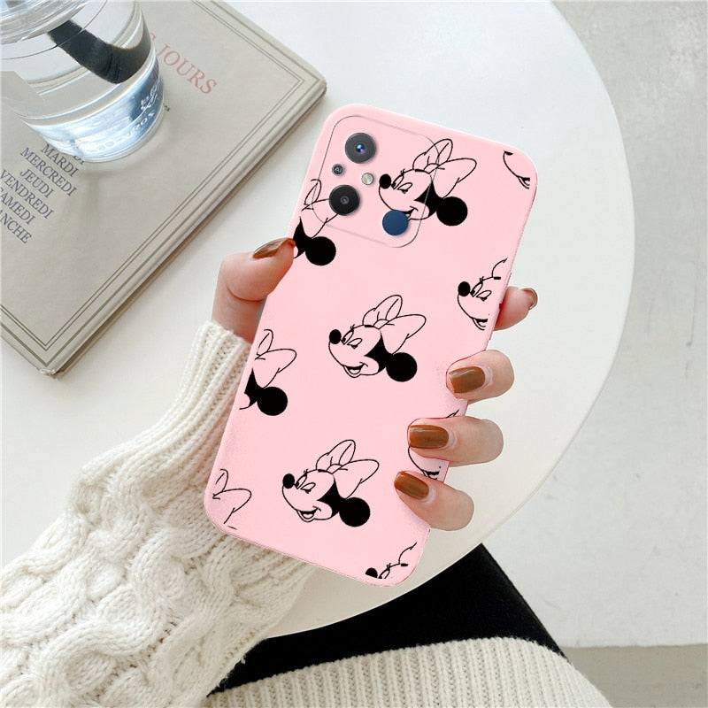 For Redmi 12 C Redmi12C 6.71'' Case Lovely Disney Mickey Mouse Minne Silicone Cover For Xiaomi Redmi 12C Matte Soft Funda Bumper