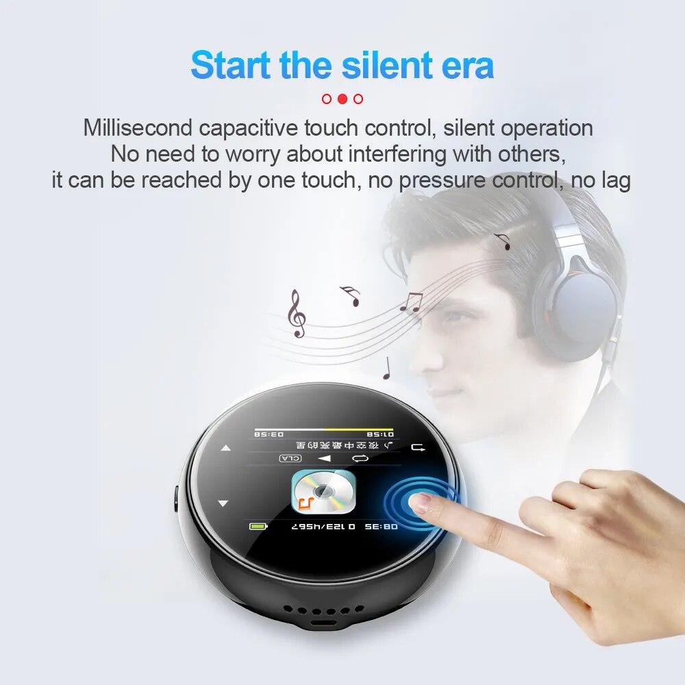 Portable MP3 Player Bluetooth HiFi Stereo Music Player Mini MP4 Video Playback With LED Screen FM Radio Recording For Walkman