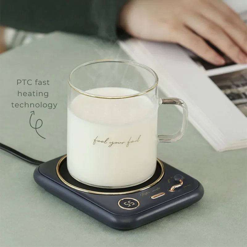Portable Cup Warmer 110-240V Smart Electric Coaster with 3 Temperature Setting for Glass Teapot Coffee Mug Ceramics Water Bottle