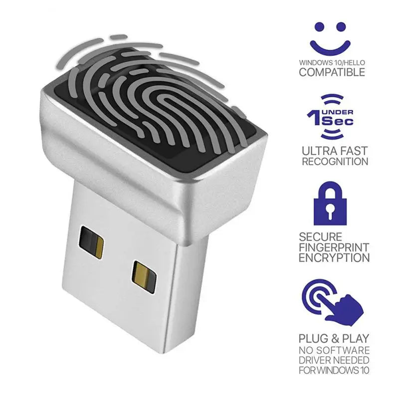 Portable Biometric Scanner Padlock Security Fingerprint Unlock Module Fingerprint Recognition Device For Laptops Pc Usb 2.0/3.0